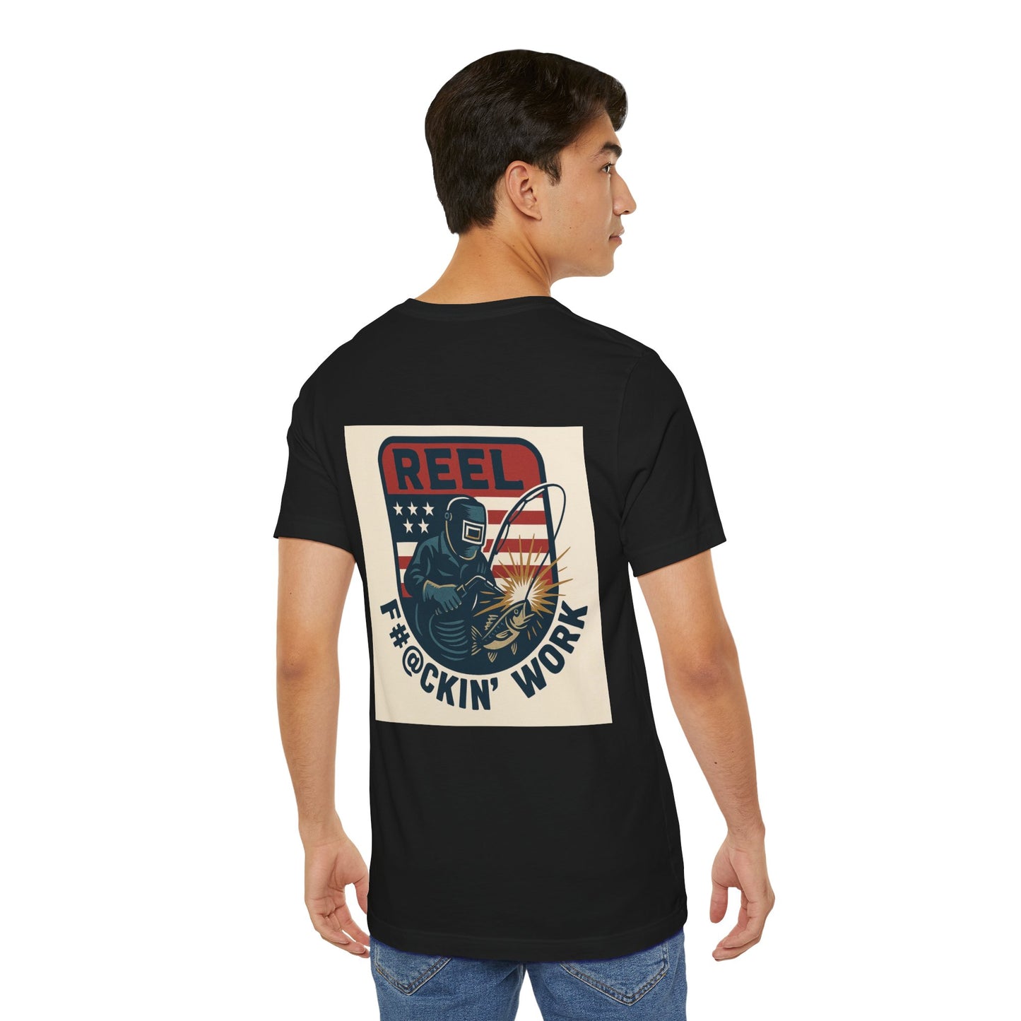 Reel F#@ckin' Work Fishing T-Shirt — Patriotic Angler Graphic Tee